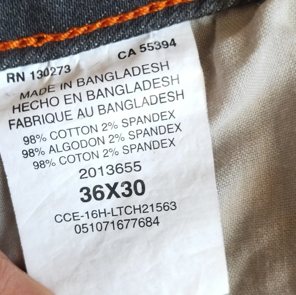 Lee Modern Series L342 Mens Gray Straight Leg Stretch Denim 36x30